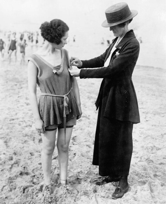 Women Being Arrested For Wearing One Piece Bathing Suits 1920s 